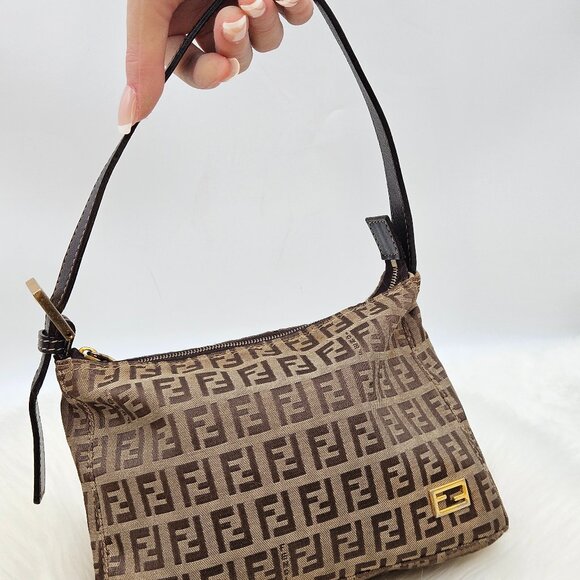 Fendi Handbags - Fendi Zucchino Canvas Pochette